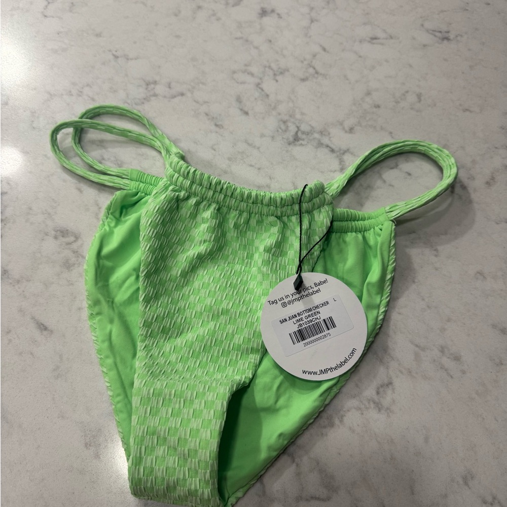 Green Textured Bikini Bottom